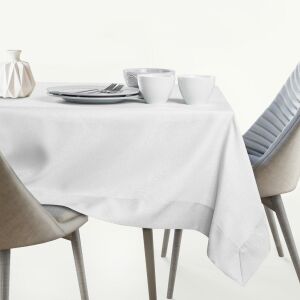 AmeliaHome Empire white tablecloth on dining table - Interior design