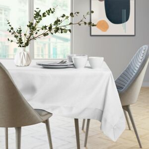 AmeliaHome Empire white tablecloth on dining table - AmeliaHome