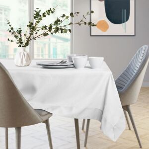 AmeliaHome Empire white tablecloth on dining table. - Interior design