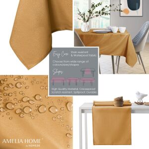 AmeliaHome Empire arany asztalterítő kollázs: foltálló, vízálló, különböző formák - Party kellék