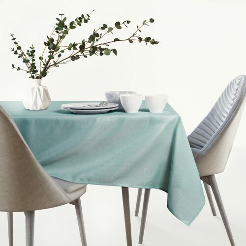 AmeliaHome Empire mint green tablecloth on dining table