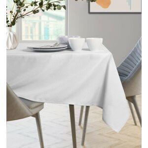 AmeliaHome Empire white square tablecloth on dining table - AmeliaHome