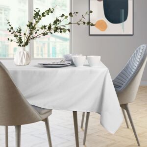 AmeliaHome Empire white oval tablecloth on dining table - Decoration