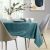 AmeliaHome Gaia teal embossed tablecloth in dining room setting