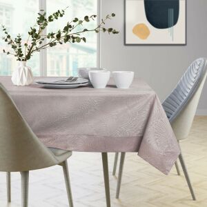 AmeliaHome Gaia powder pink tablecloth on dining table setting - Interior design