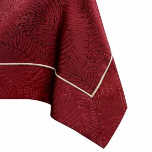 Tablecloth Gaia burgundy embossed vegetable 140x260 AmeliaHome 111408507 - Interior design