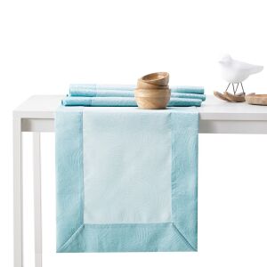 AmeliaHome Gaia blue embossed table runner 30x80 cm - Interior design