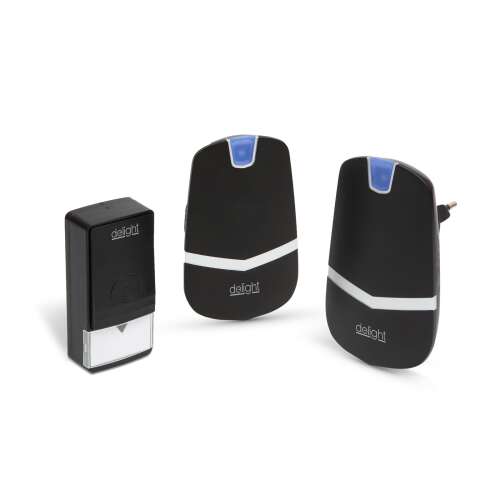 Baterie digitală și sonerie wireless - Kinetic 100 m range - 2 adaptoare, albastru și negru