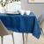 AmeliaHome Gaia Indigo Tablecloth on dining table with modern decor