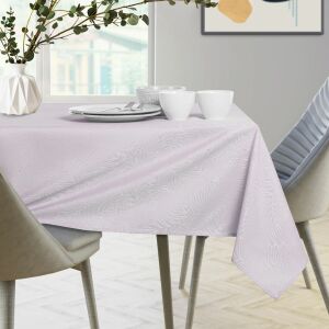 AmeliaHome Gaia light purple embossed tablecloth on a dining table - Interior design