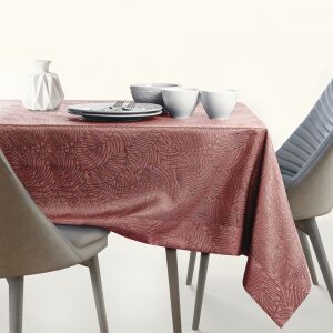 AmeliaHome Gaia rose embossed tablecloth on dining table - Tablecloth