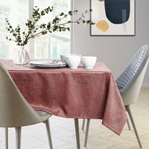 AmeliaHome Gaia rose embossed tablecloth on dining table setting - Tablecloth