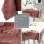 Collage of AmeliaHome Gaia rose embossed tablecloth features