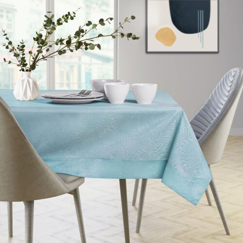 Tablecloth Gaia blue embossed 100 koło AmeliaHome