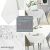 Collage of AmeliaHome Gaia white embossed stain resistant tablecloth features