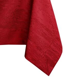 Close-up of AmeliaHome Vesta burgundy embossed modern tablecloth corner - Interior design