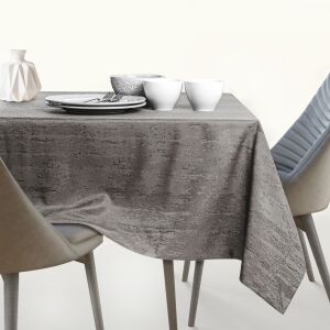 AmeliaHome Vesta brown embossed tablecloth on dining table - Decoration