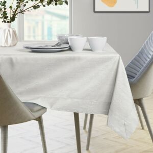 AmeliaHome Vesta cream embossed table runner on dining table - AmeliaHome