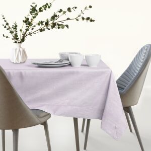 AmeliaHome Vesta light purple embossed tablecloth on dining table - Interior design