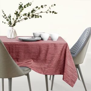 AmeliaHome Vesta rose embossed tablecloth on dining table - Interior design