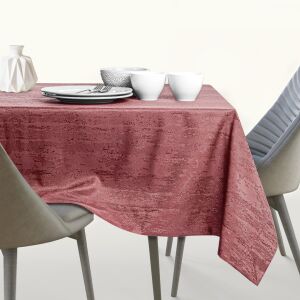 AmeliaHome Vesta rose embossed tablecloth on dining table - Interior design