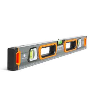 Handy 600mm aluminum level with 3 vials, ruler, and magnetic base - Spirit Level