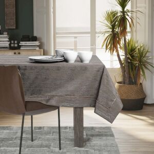 AmeliaHome Vesta brown embossed tablecloth on dining table - Decoration
