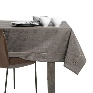 AmeliaHome Vesta brown embossed tablecloth on dining table - Decoration