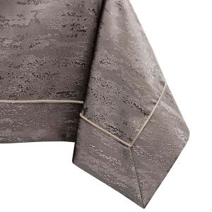 Detalj kuta smeđeg stolnjaka AmeliaHome Vesta s reljefnim uzorkom - Uređenje interijera