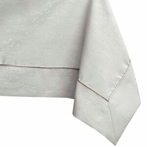 AmeliaHome Vesta kremowy obrus z wytłoczeniami, detal narożnika - Rekwizyty imprezowe