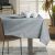 Vesta grey embossed tablecloth in a dining room setting, AmeliaHome