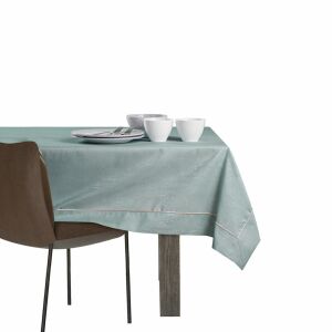 AmeliaHome Vesta mint green tablecloth on a table, isolated - Interior design