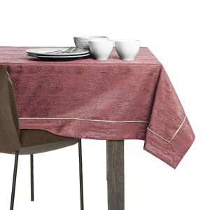 AmeliaHome Vesta rose embossed tablecloth on dining table - Interior design