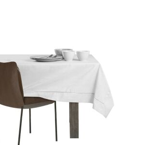AmeliaHome Vesta white embossed tablecloth on dining table - Interior design