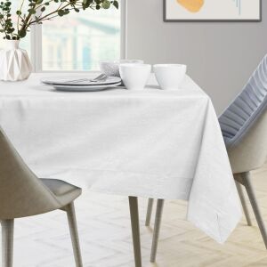 AmeliaHome Vesta biely embosovaný obrus 140x300 cm na prestretom stole - Dizajn interiéru