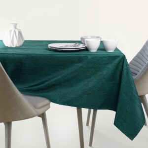 AmeliaHome Vesta glass green embossed tablecloth on dining table - Tablecloth