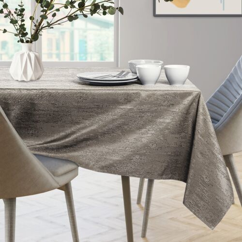 AmeliaHome Vesta cappuccino tablecloth on dining table