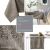 Collage of AmeliaHome Vesta cappuccino embossed tablecloth features