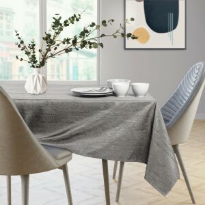 AmeliaHome Vesta brown embossed tablecloth on dining table - Interior design