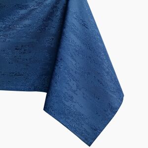 AmeliaHome Vesta indigo blue embossed tablecloth corner detail - AmeliaHome
