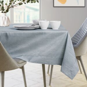 AmeliaHome Vesta grey embossed square tablecloth on dining table - Tablecloth