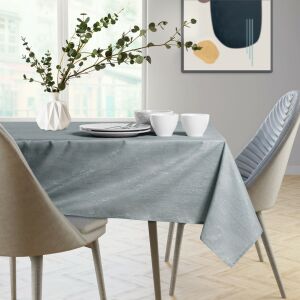 AmeliaHome Vesta grey embossed table runner on dining table, modern setting - Interior design
