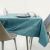 AmeliaHome Vesta teal embossed tablecloth on dining table setting