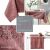 Collage of AmeliaHome Vesta rose embossed tablecloth features