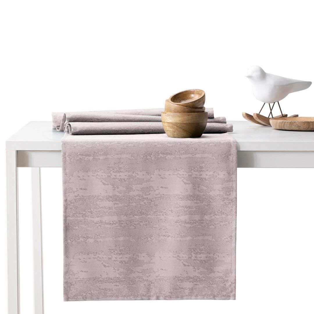 Asztalterítő Vesta púderrózsa dombornyomott modern 140x300 AmeliaHome