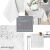 AmeliaHome Vesta white embossed tablecloth collage: lifestyle, care instructions, and product details