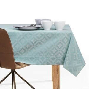 DecoKing Maya mint green classic tablecloth on a set table - Interior design