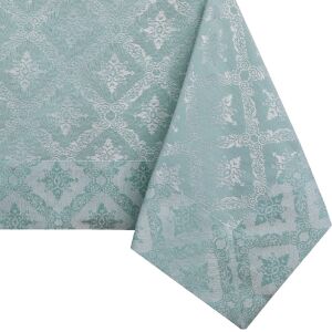 DecoKing Maya mint green classic tablecloth, 80x80 cm, corner detail - Interior design