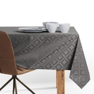 DecoKing Maya brown classic tablecloth on table setting - Interior design