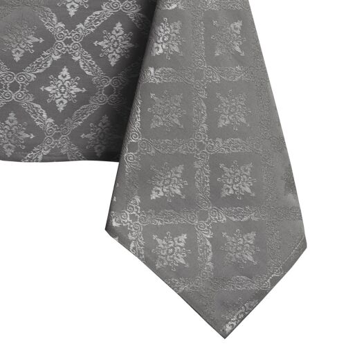 DecoKing Maya smeđi klasični uzorkasti ovalni stolnjak detalj kuta